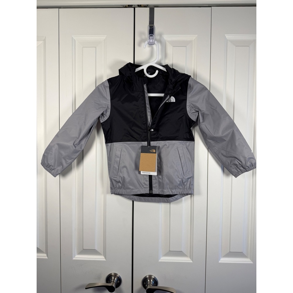 The North Face Toddler Zipline Rain Jacket Grey Black DryVent Waterproof 5T NWT